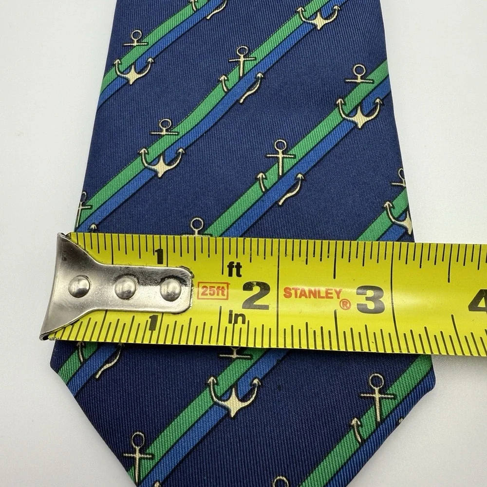 Hermes Silk Blue Nautical Striped‎ Necktie 944 IA